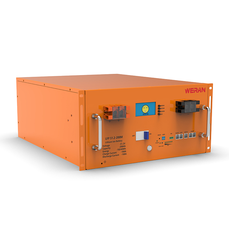 Batería de bastidor LiFePO4 WERAN WRL-48200RO de 51,2 V y 200 Ah (10,24 kWh) – 8000 ciclos, alta corriente, almacenamiento solar modular