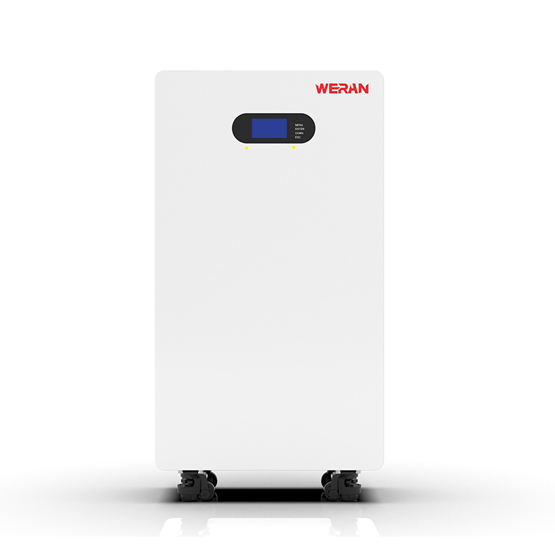 Batería LiFePO4 WERAN WRL-48200UW de 51,2 V y 200 Ah (10,24 kWh) – IP65 con ruedas / montaje en pared, almacenamiento solar apilable de 48 V