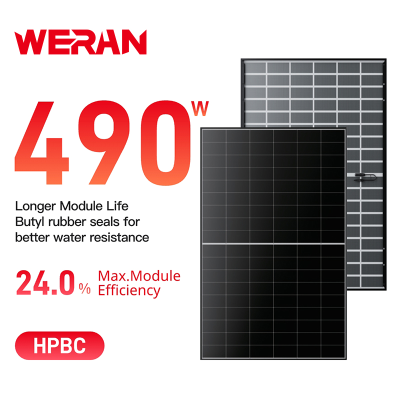 WERAN EcoLife 480-490W Panel solar BC de doble vidrio LR7-54HJD Módulo fotovoltaico residencial de alta gama